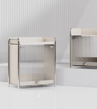 Acrylic and Stainless Steel Cup Holder Rack for Space-Saving Storage