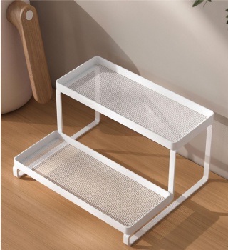 A Double-Layered Metal Cup Storage Rack for Every Need